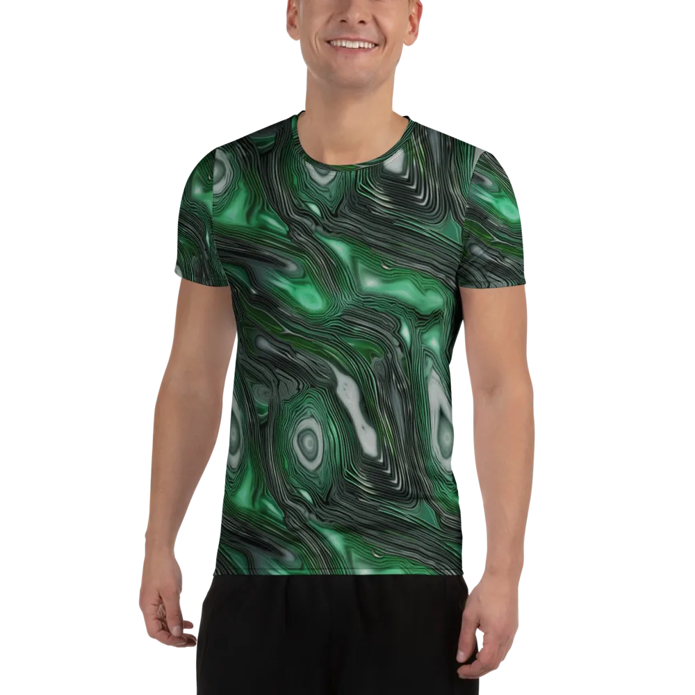 Malachite Current on Men's Athletic T-Shirt — Front
