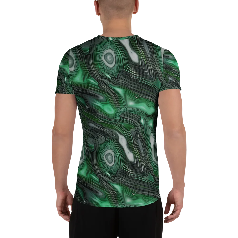 Malachite Current on Men's Athletic T-Shirt — Back