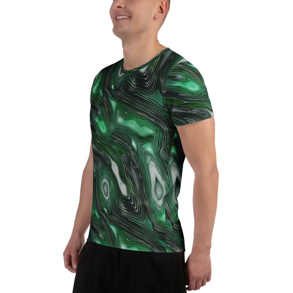 Malachite Current on Men's Athletic T-Shirt — Left