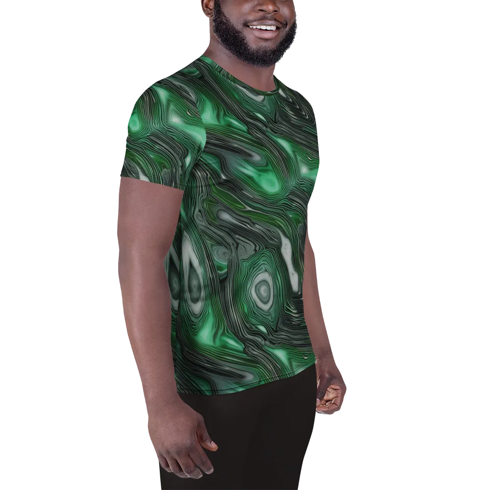 Malachite Current on Men's Athletic T-Shirt — Right