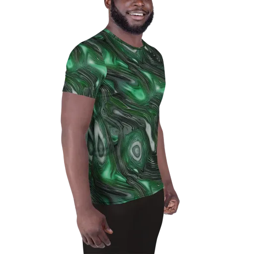 Malachite Current on a Men's Athletic T-Shirt