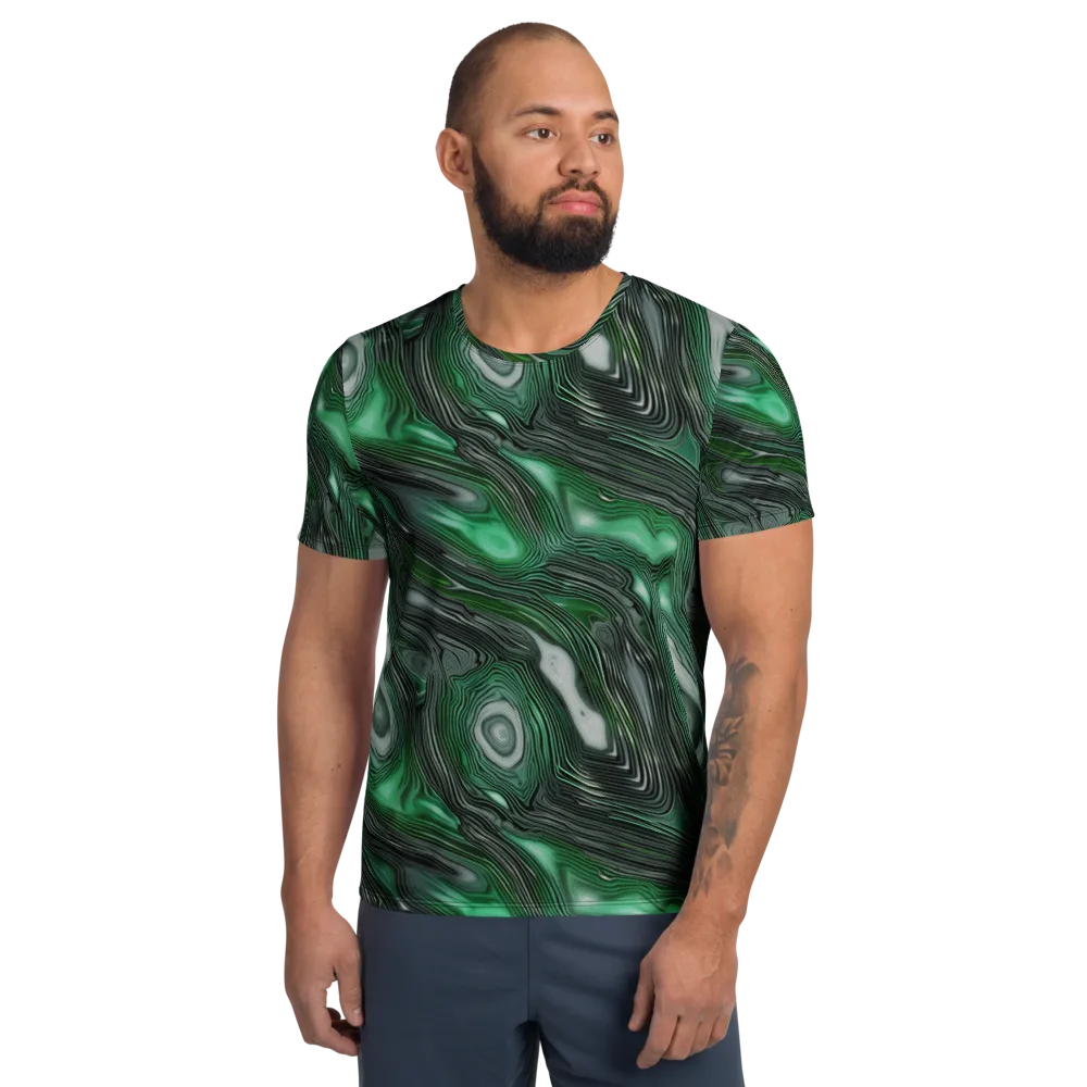 Malachite Current on Men's Athletic T-Shirt — Front