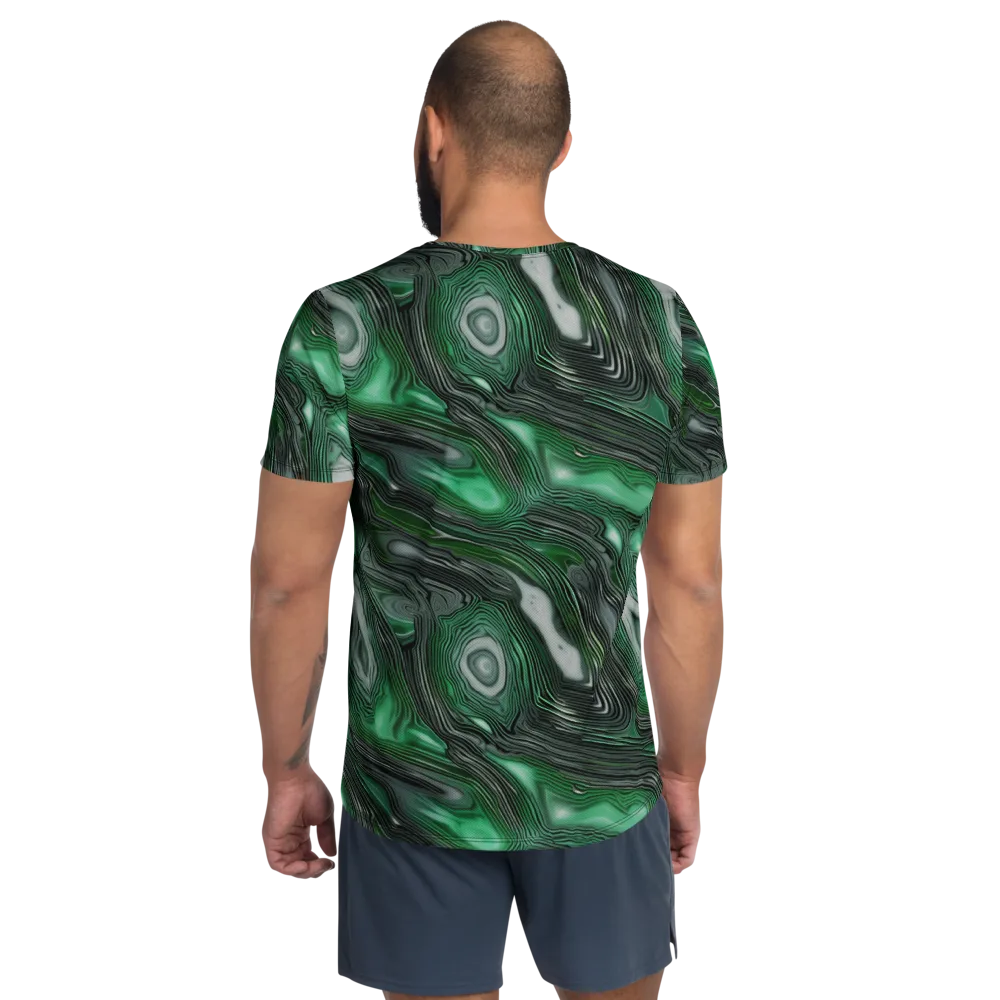 Malachite Current on Men's Athletic T-Shirt — Back