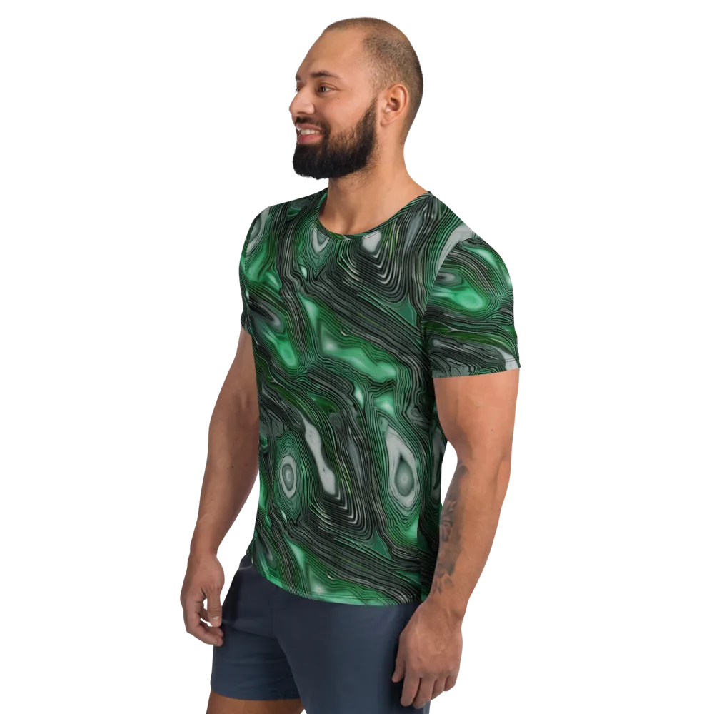 Malachite Current on Men's Athletic T-Shirt — Left