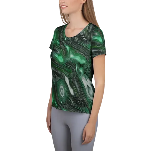 Malachite Current on a Women's Athletic T-Shirt