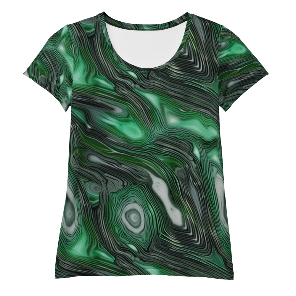 Malachite Current on Women's Athletic T-Shirt — Front