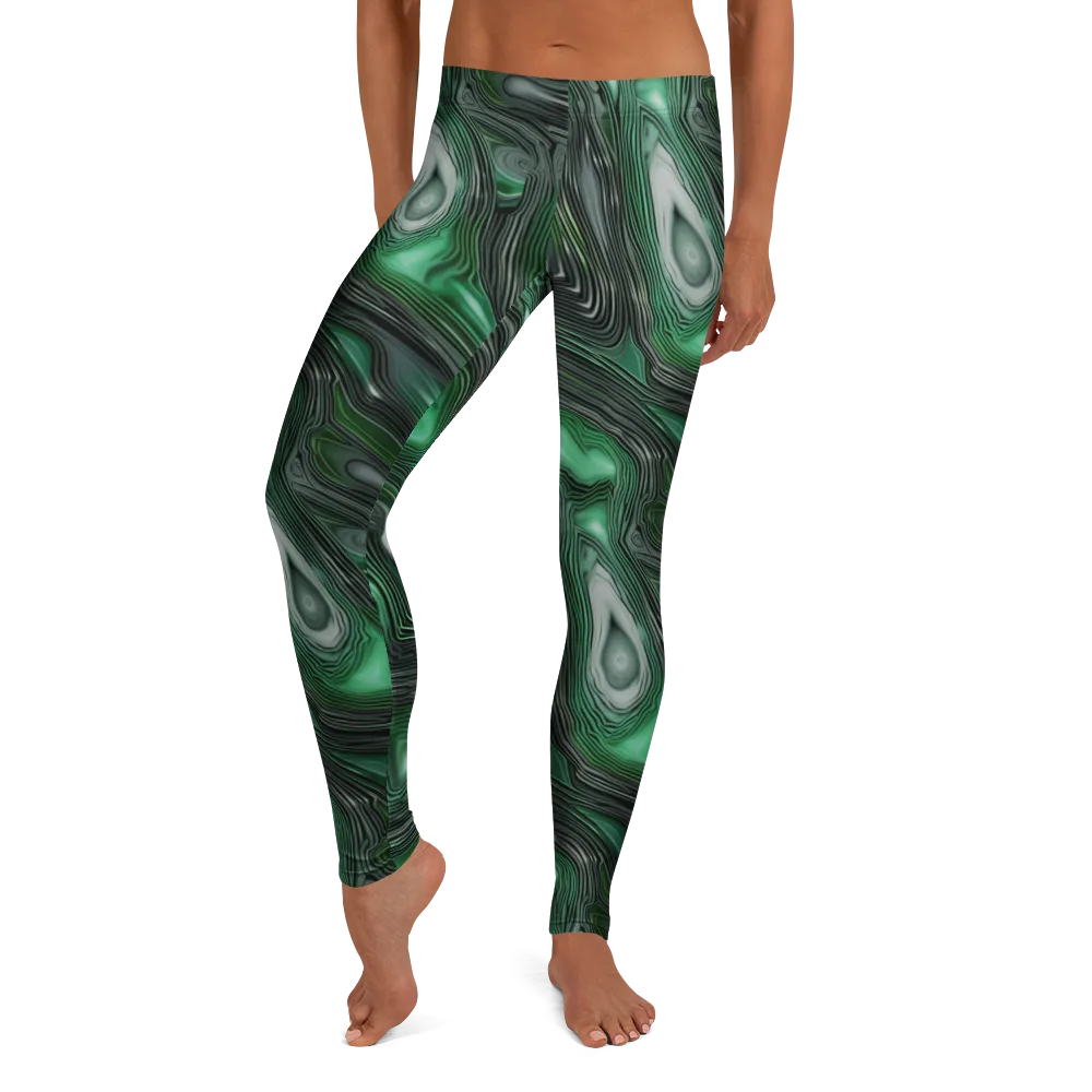 Malachite Current on Leggings — Front