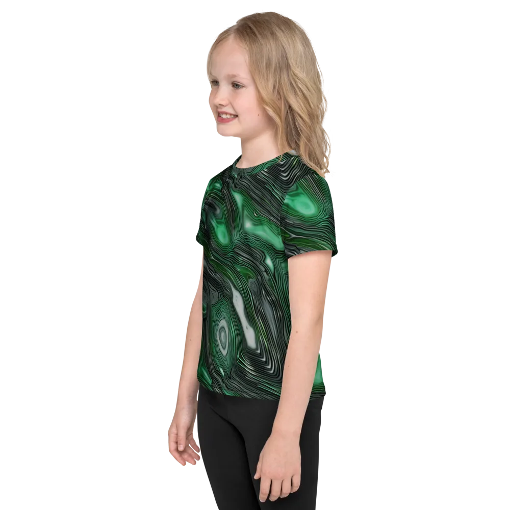 Malachite Current on Kids Crew Neck T-Shirt — Left