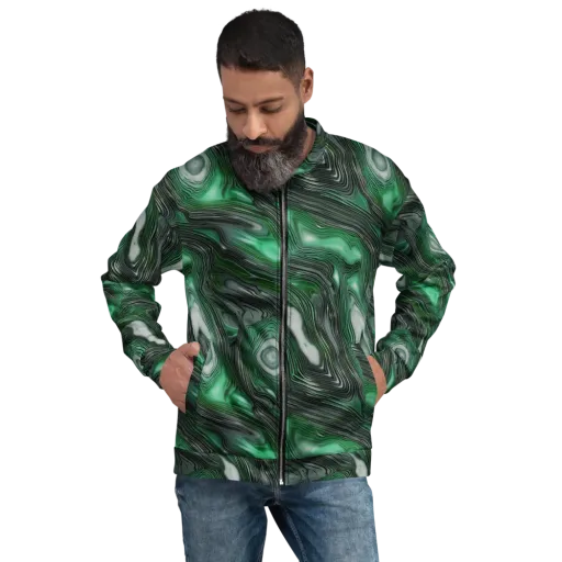 Malachite Current on a Bomber Jacket