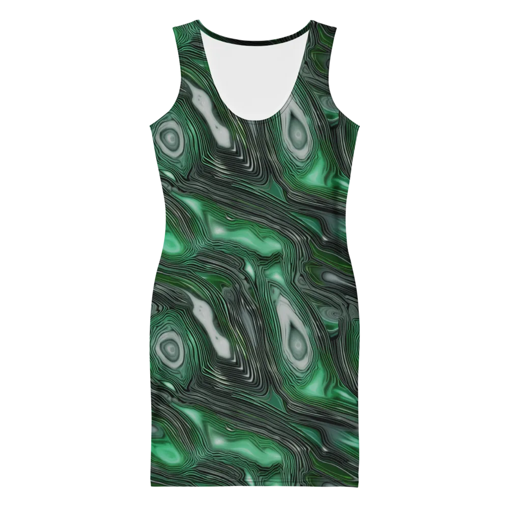 Malachite Current on Bodycon Dress — Front