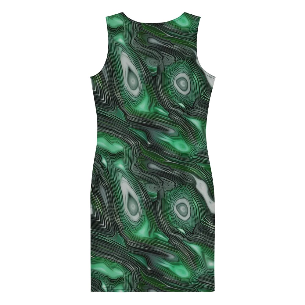 Malachite Current on Bodycon Dress — Back