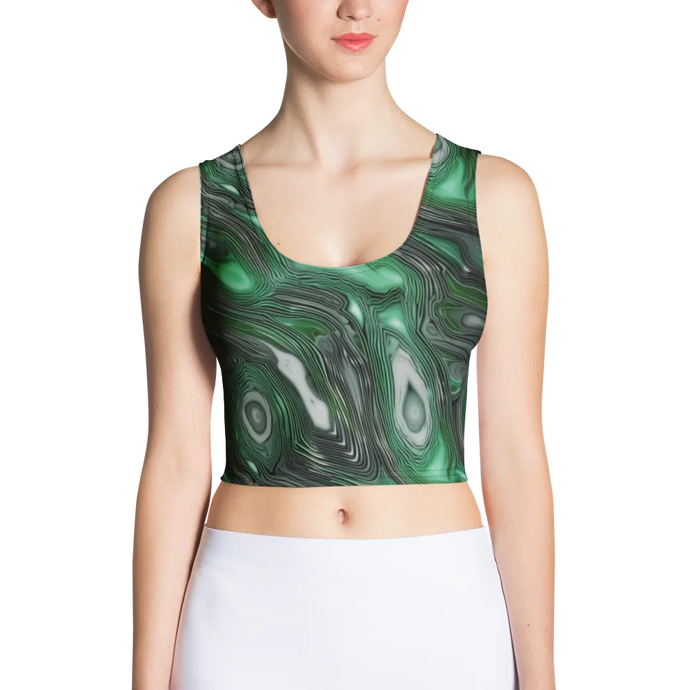 Malachite Current on Crop Top — Front