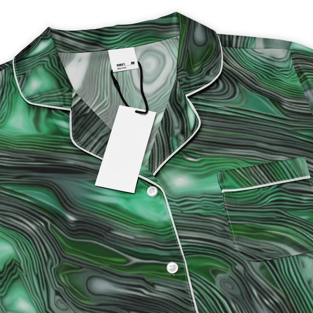 Malachite Current on Women's Short Sleeve Pajama Top — Product details