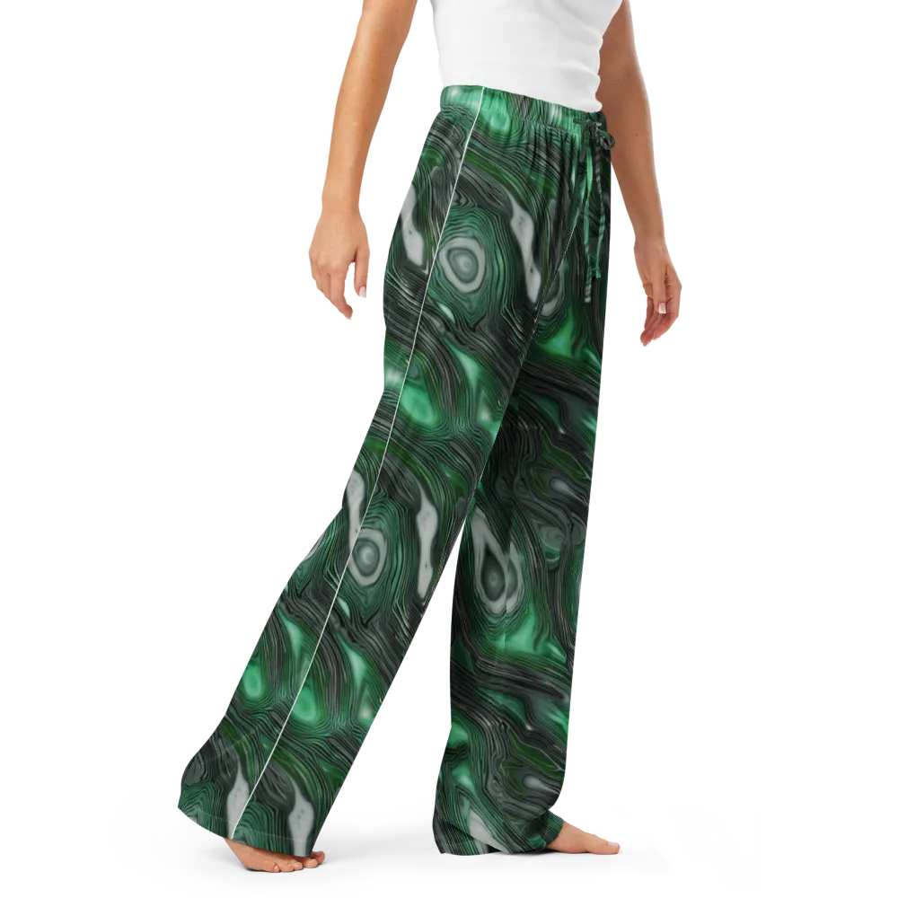 Malachite Current on Women's Pajama Pants — Right Front