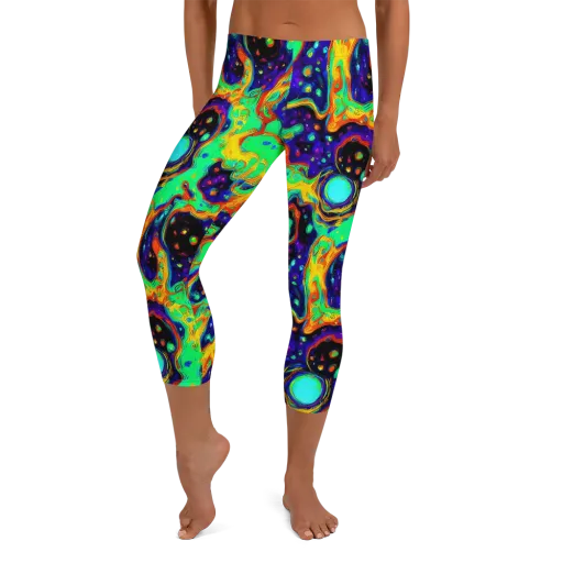 Deep Space Melt on a Capri Leggings