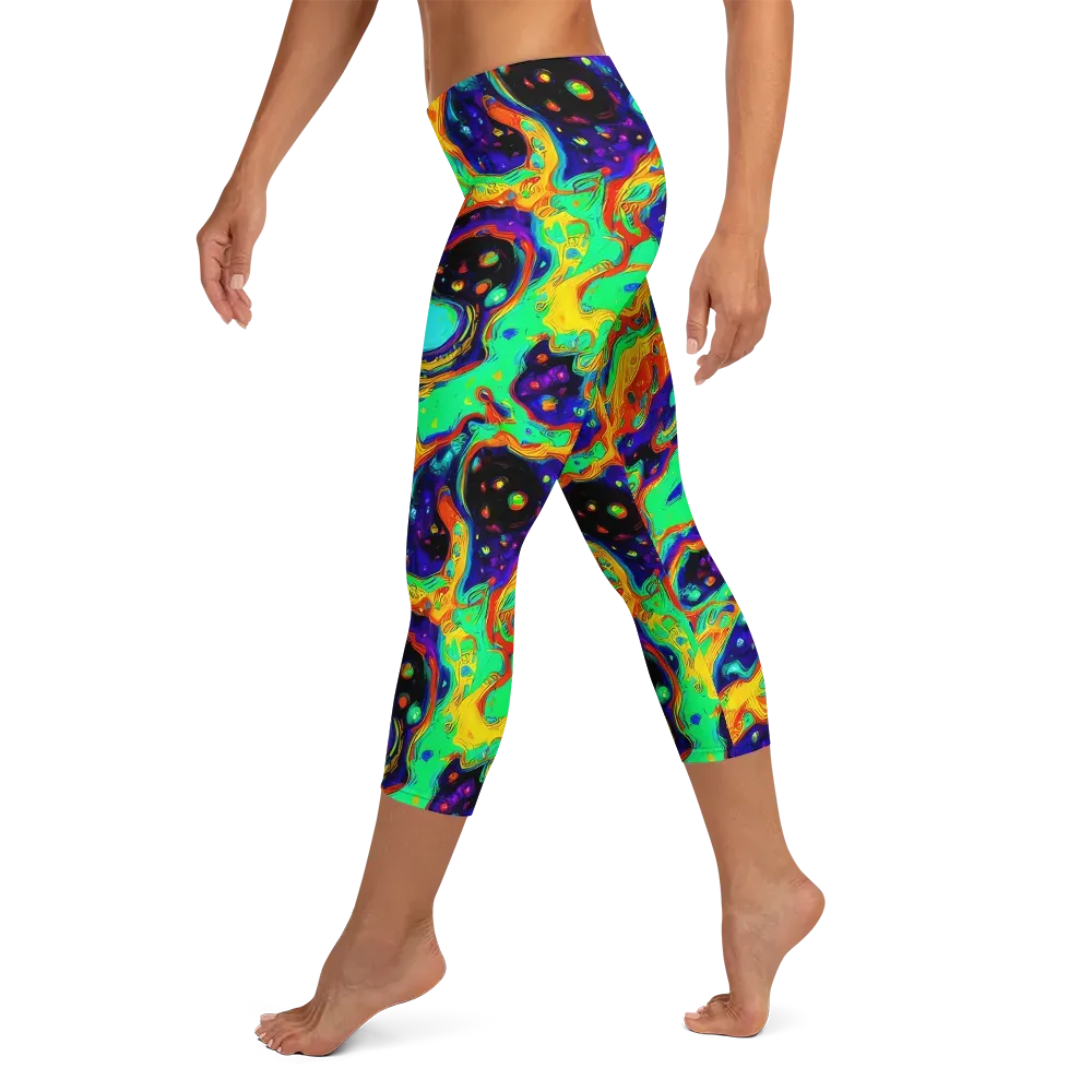 Deep Space Melt on Capri Leggings — Left