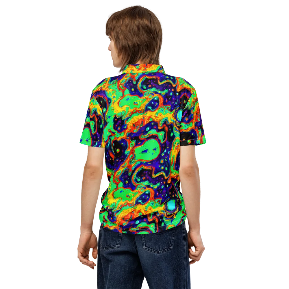Deep Space Melt on Men's Slim Fit Polo Shirt — Back
