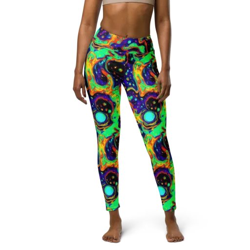 Deep Space Melt on a Yoga Leggings