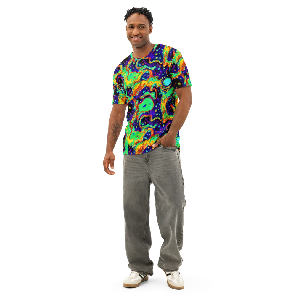 Deep Space Melt on Men's Cotton Crew Neck T-Shirt — Front