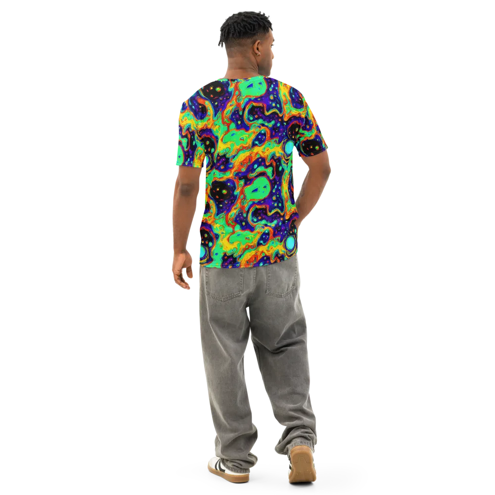 Deep Space Melt on Men's Cotton Crew Neck T-Shirt — Back