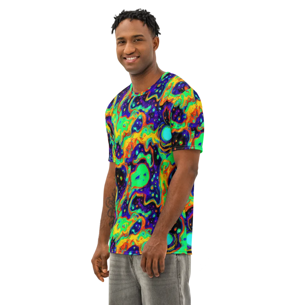Deep Space Melt on Men's Cotton Crew Neck T-Shirt — Left Front