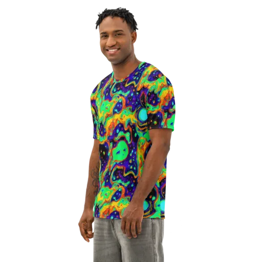 Deep Space Melt on a Men's Cotton Crew Neck T-Shirt