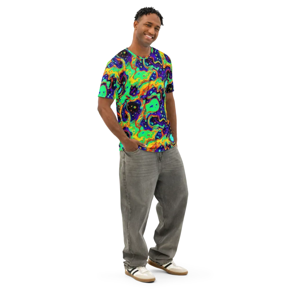 Deep Space Melt on Men's Cotton Crew Neck T-Shirt — Right Front