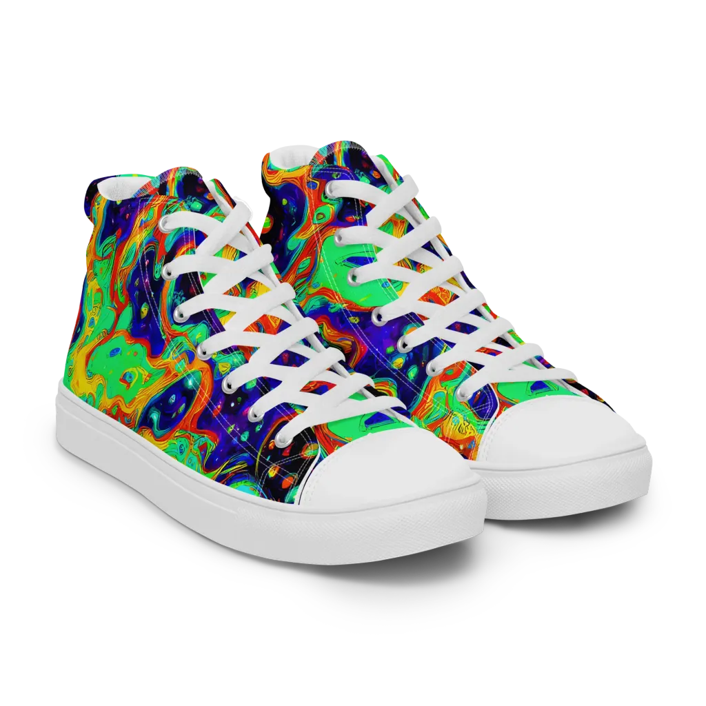 Deep Space Melt on Men's High Top Canvas Shoes — Right Front