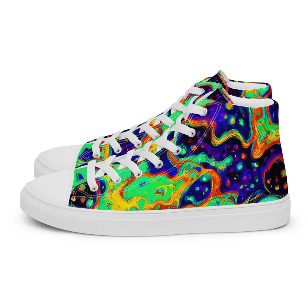 Deep Space Melt on Men's High Top Canvas Shoes — Left