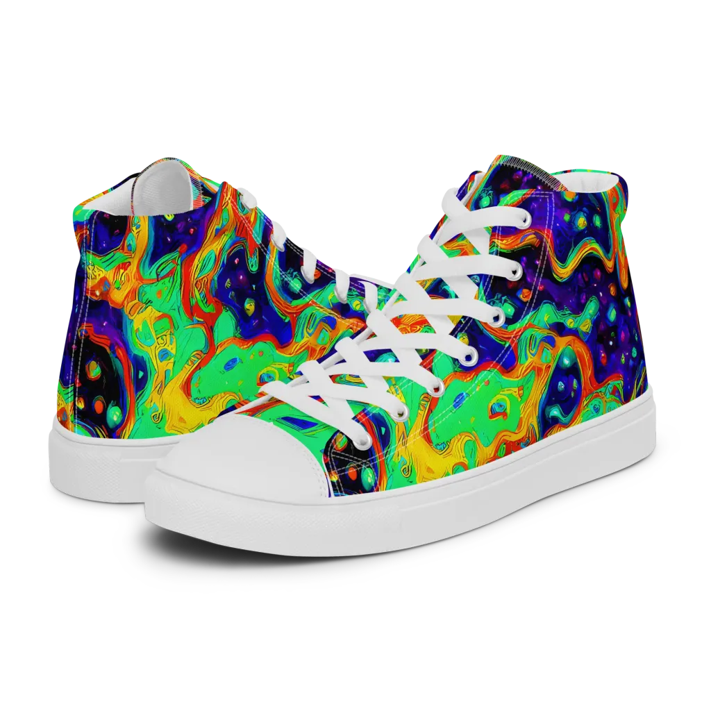 Deep Space Melt on Men's High Top Canvas Shoes — Left