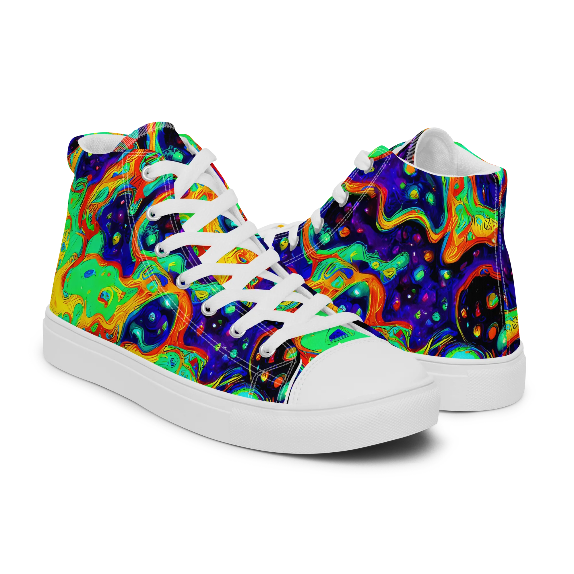 Deep Space Melt on Men's High Top Canvas Shoes — Right