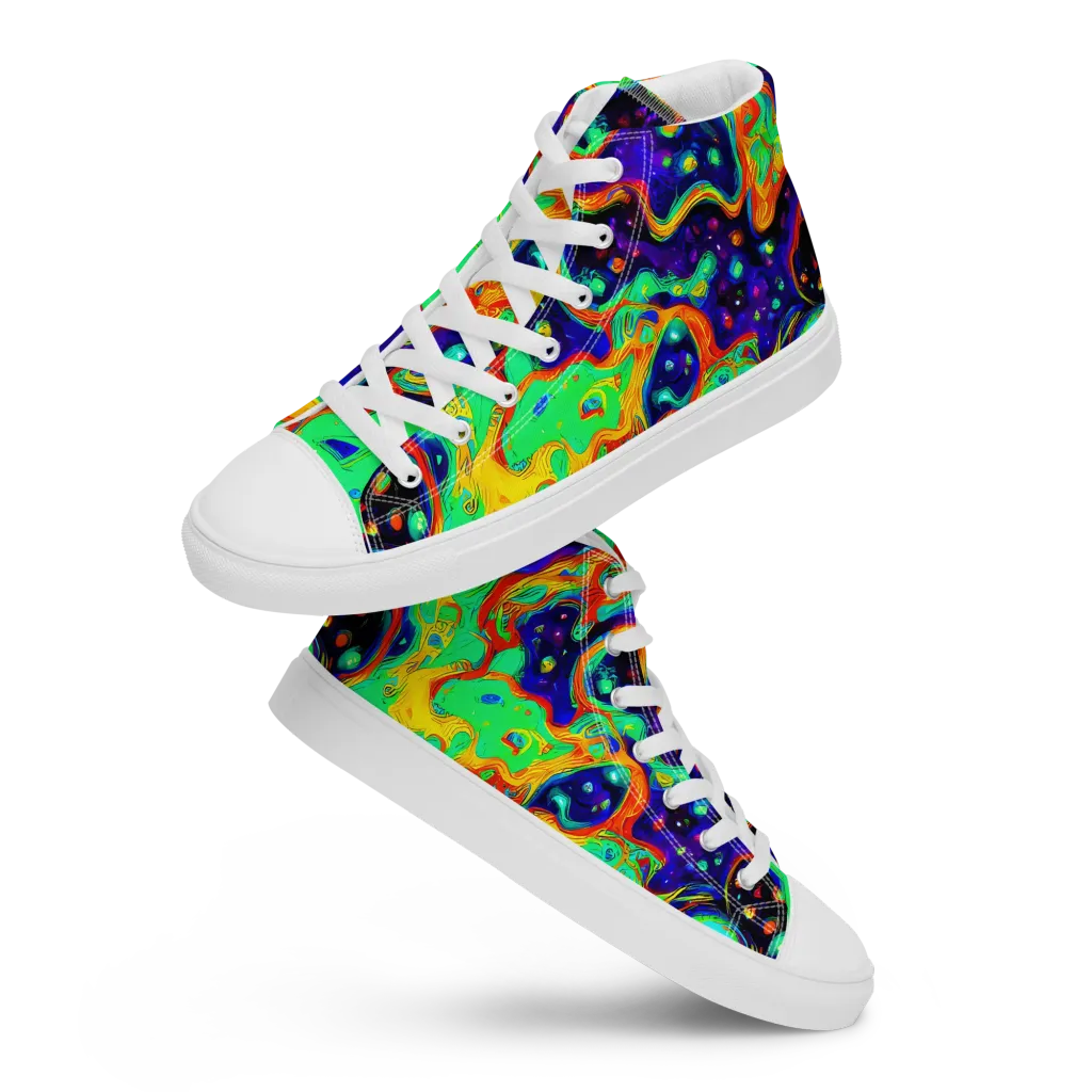 Deep Space Melt on Men's High Top Canvas Shoes — Front