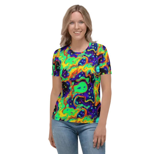 Deep Space Melt on a Women's Crew Neck T-Shirt