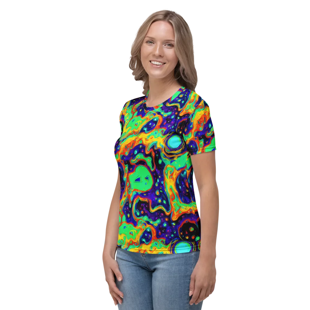 Deep Space Melt on Women's Crew Neck T-Shirt — Left