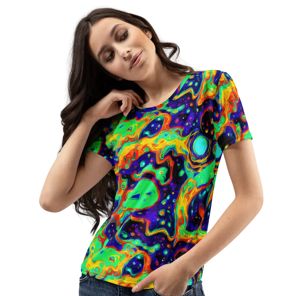Deep Space Melt on Women's Crew Neck T-Shirt — Left Front