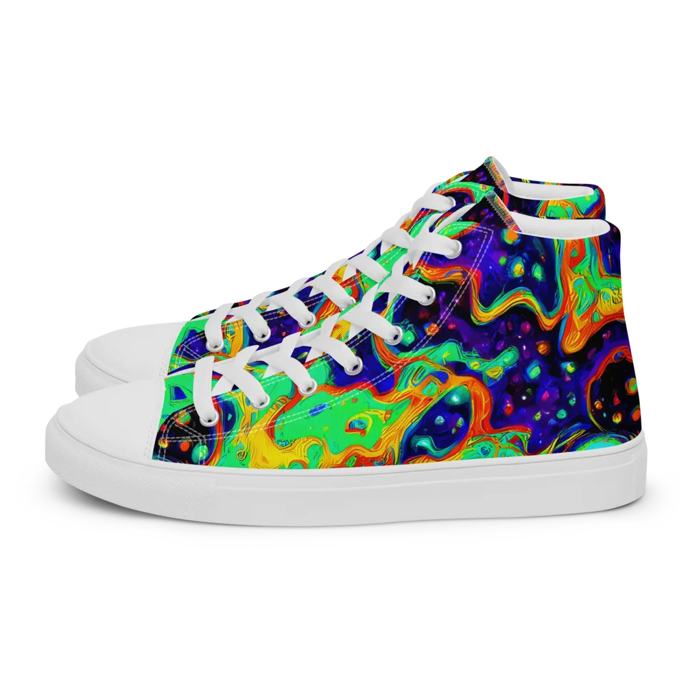 Deep Space Melt on Women's High Top Canvas Shoes — Left