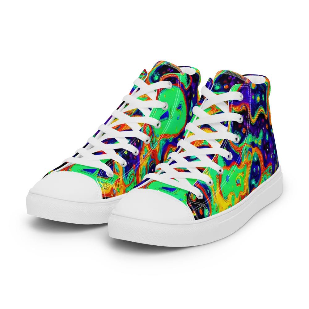 Deep Space Melt on Women's High Top Canvas Shoes — Left Front