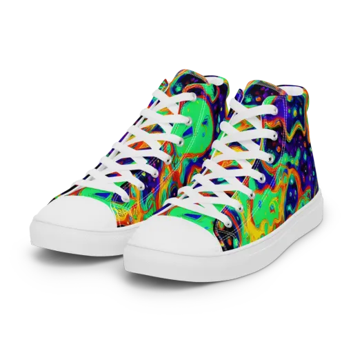 Deep Space Melt on a Women's High Top Canvas Shoes