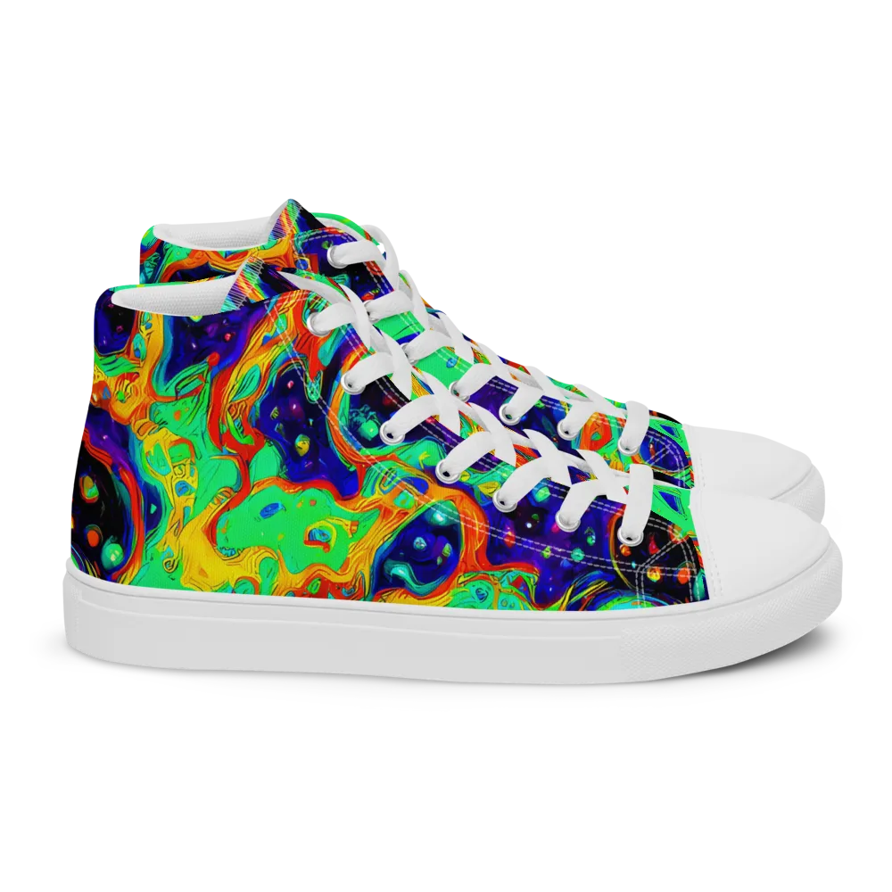 Deep Space Melt on Women's High Top Canvas Shoes — Right