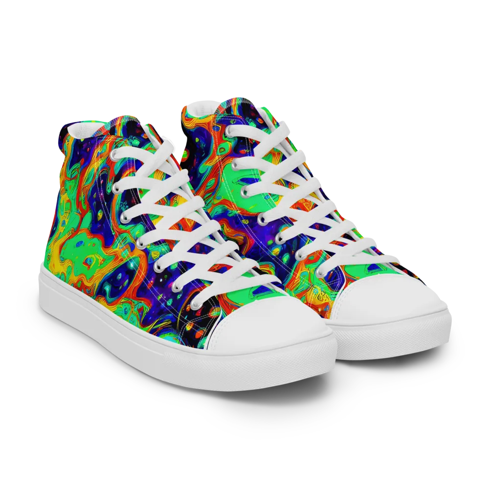 Deep Space Melt on Women's High Top Canvas Shoes — Right Front