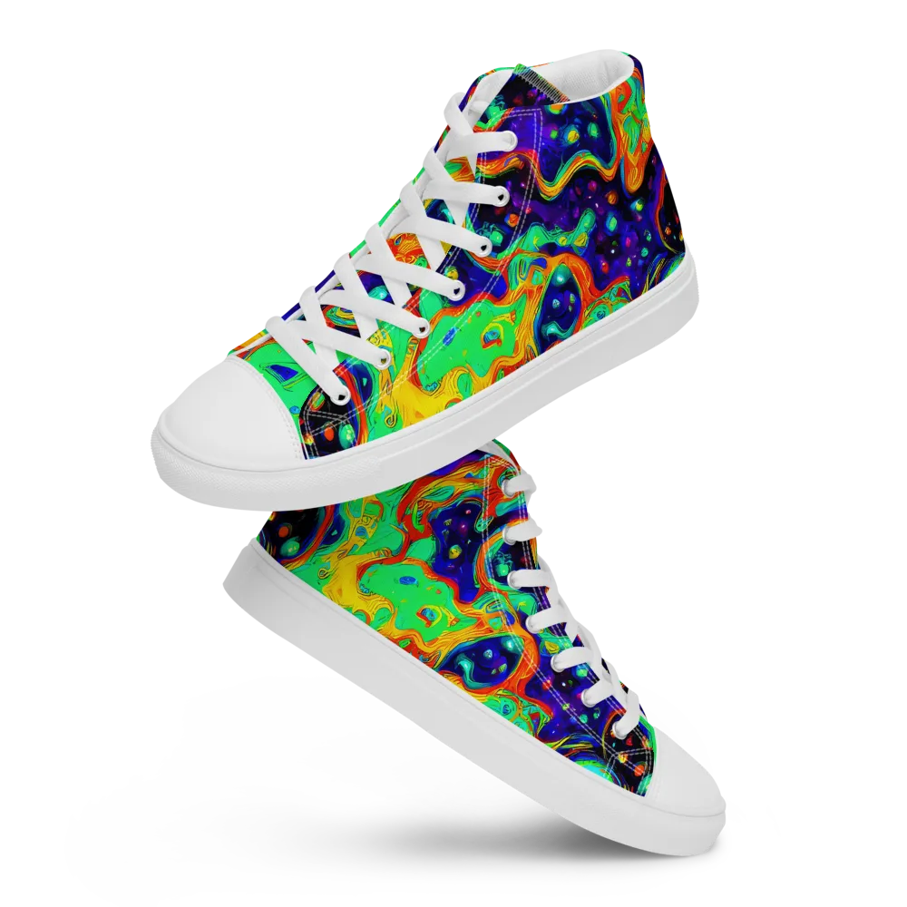 Deep Space Melt on Women's High Top Canvas Shoes — Front