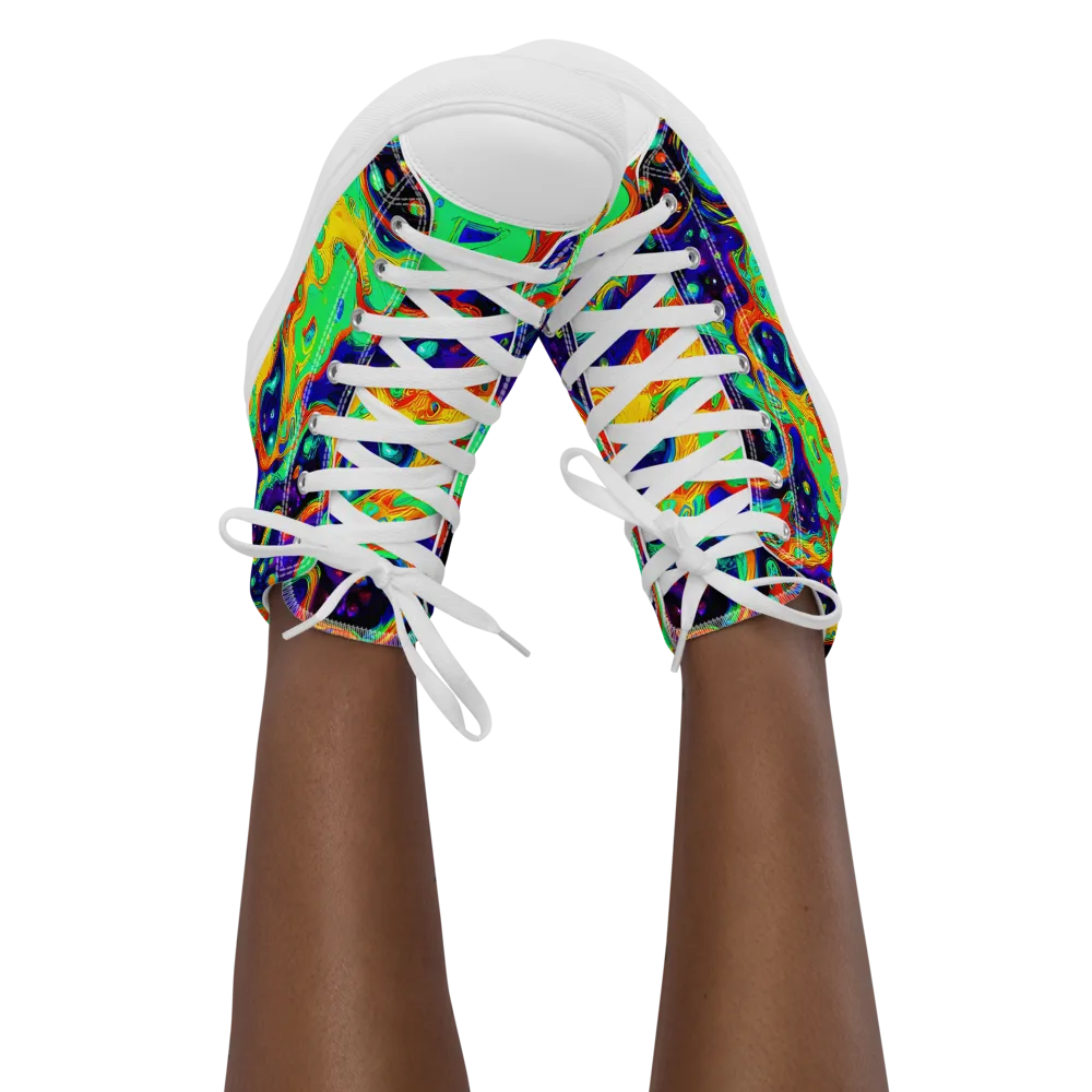 Deep Space Melt on Women's High Top Canvas Shoes — Front