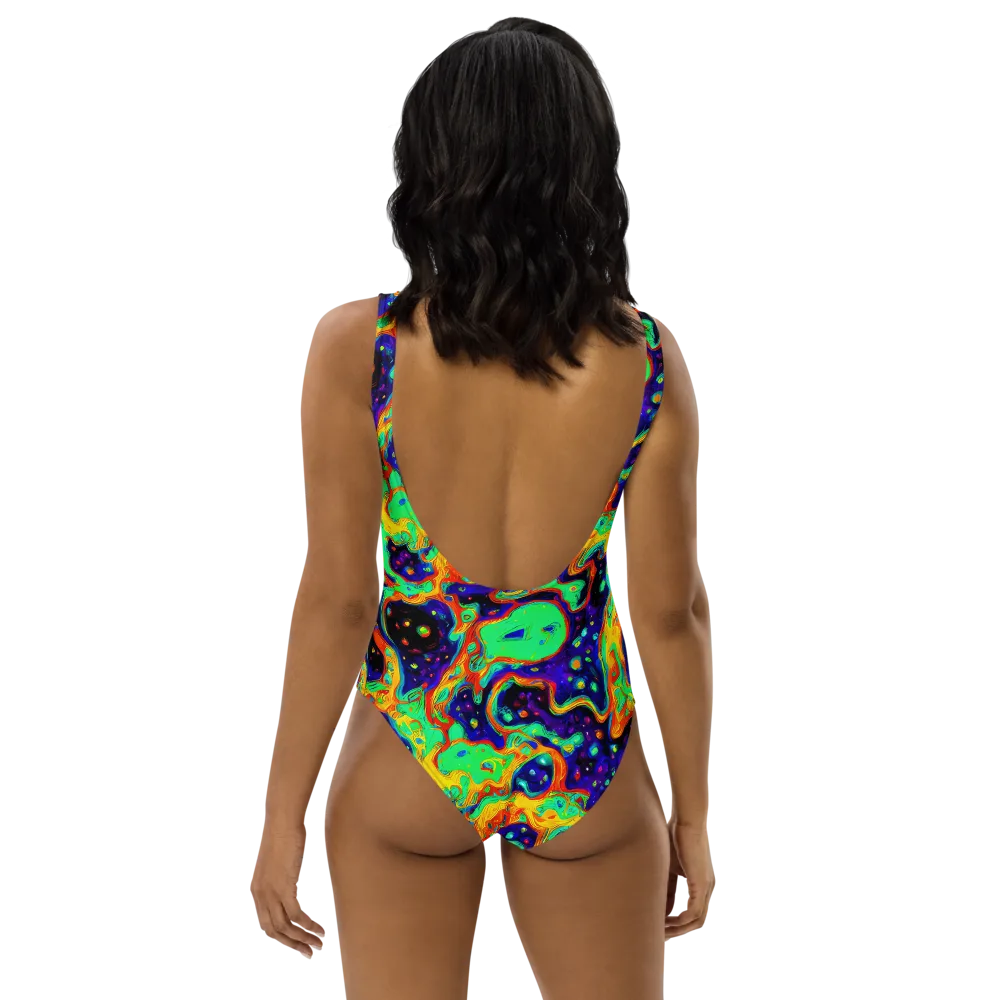 Deep Space Melt on One-Piece Swimsuit — Back