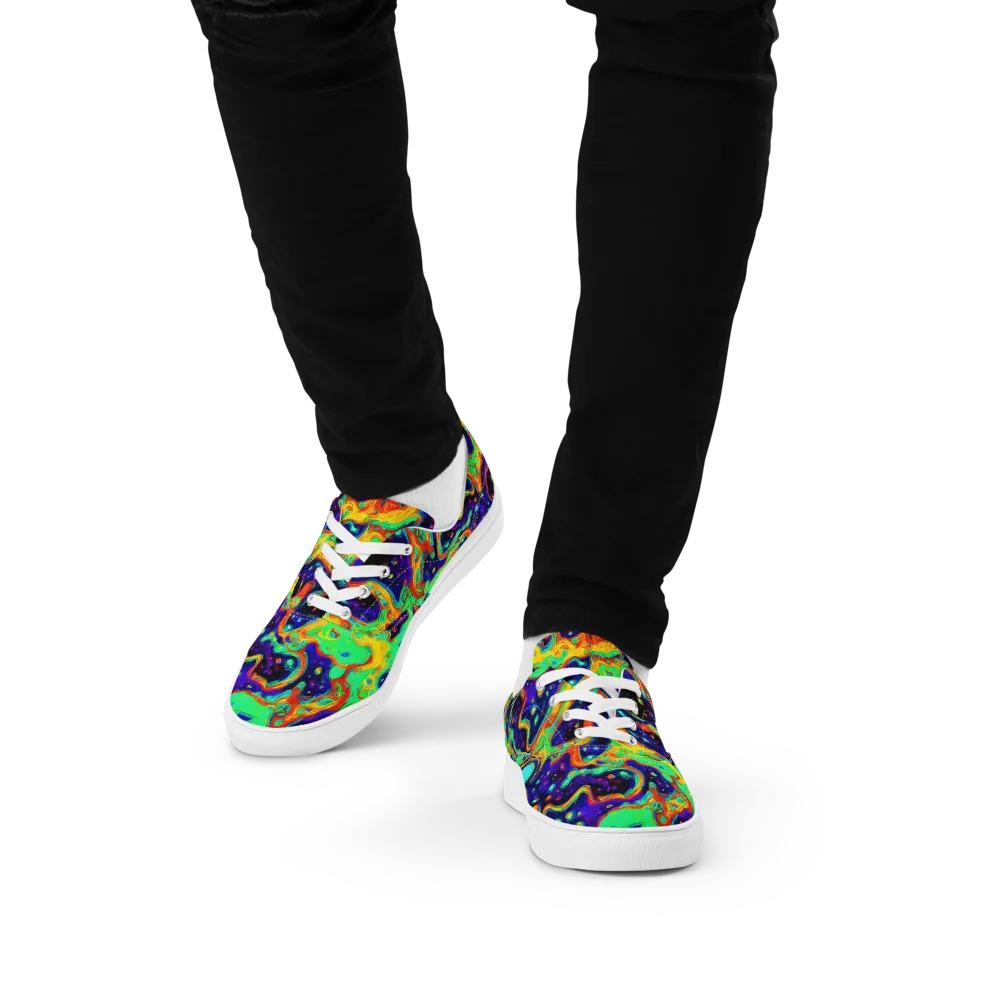 Deep Space Melt on Men's Lace-Up Canvas Shoes — Front