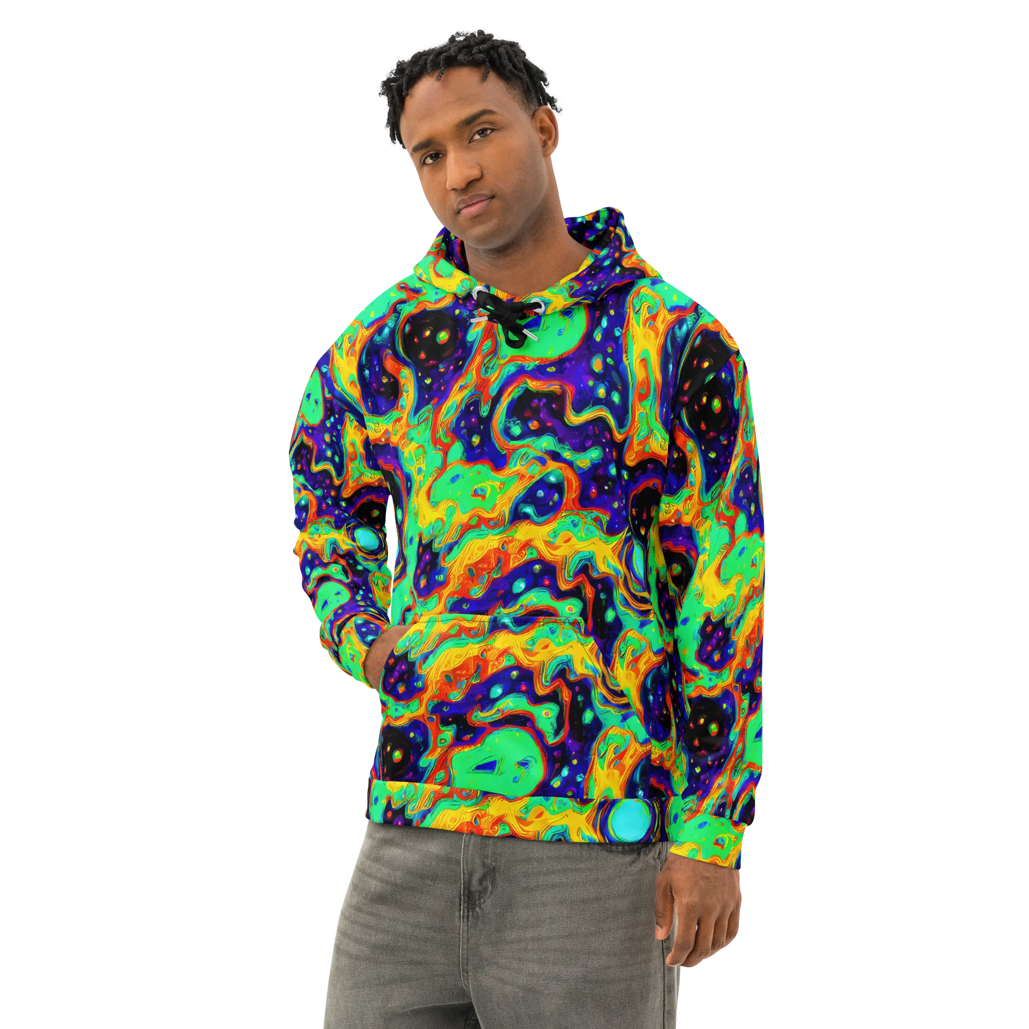Deep Space Melt on Cotton Hoodie — Left Front