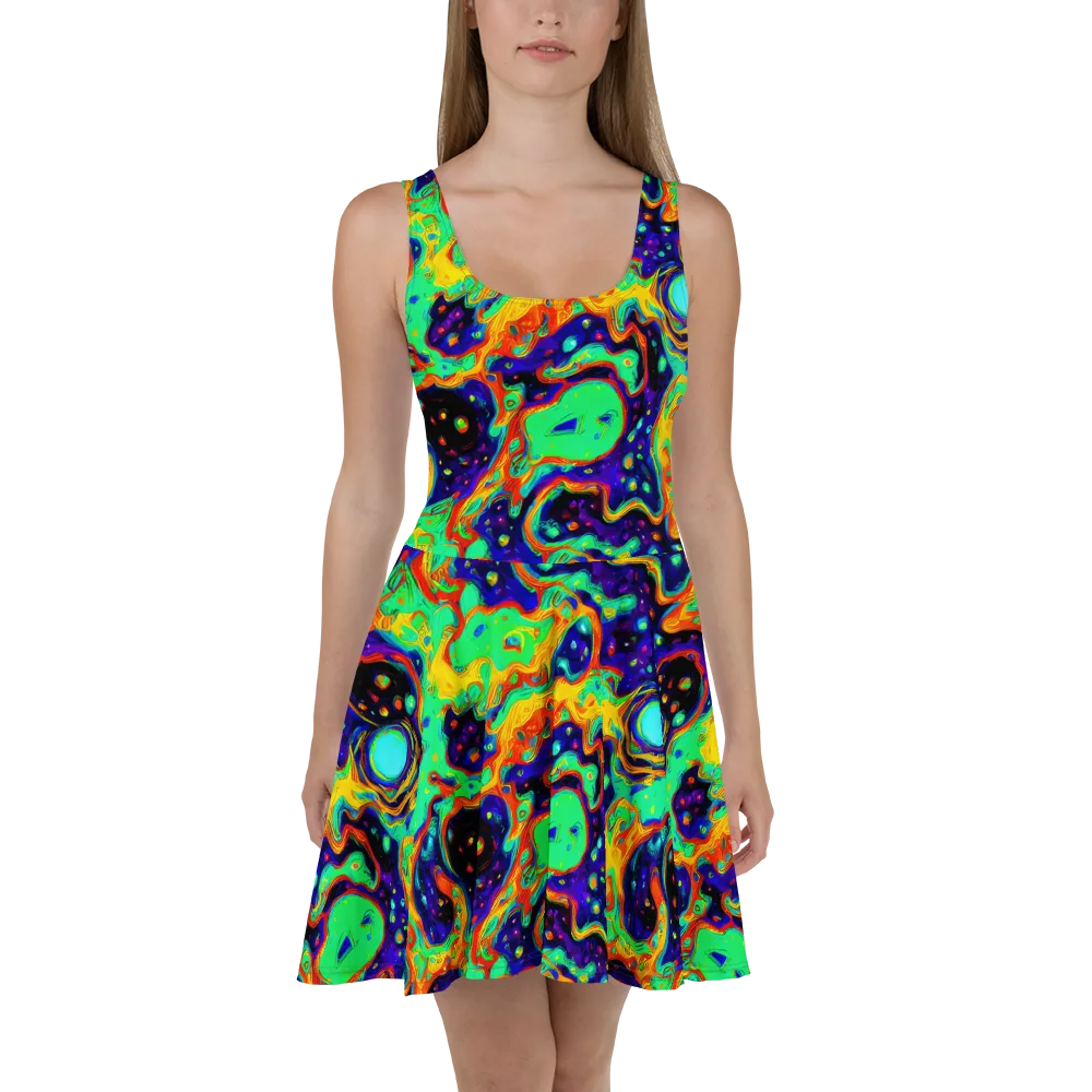 Deep Space Melt on Skater Dress — Front