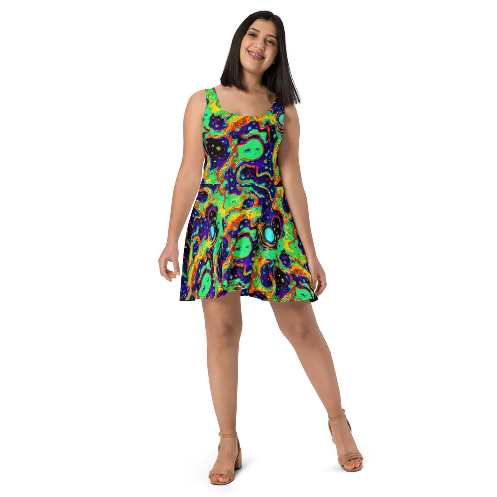 Deep Space Melt on Skater Dress — Front