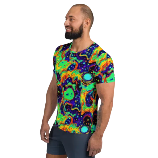 Deep Space Melt on a Men's Athletic T-Shirt