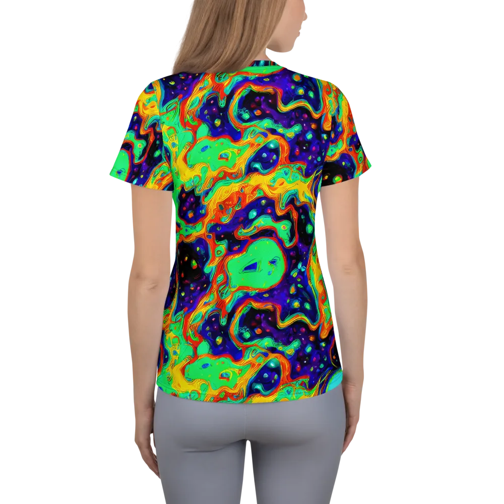Deep Space Melt on Women's Athletic T-Shirt — Back