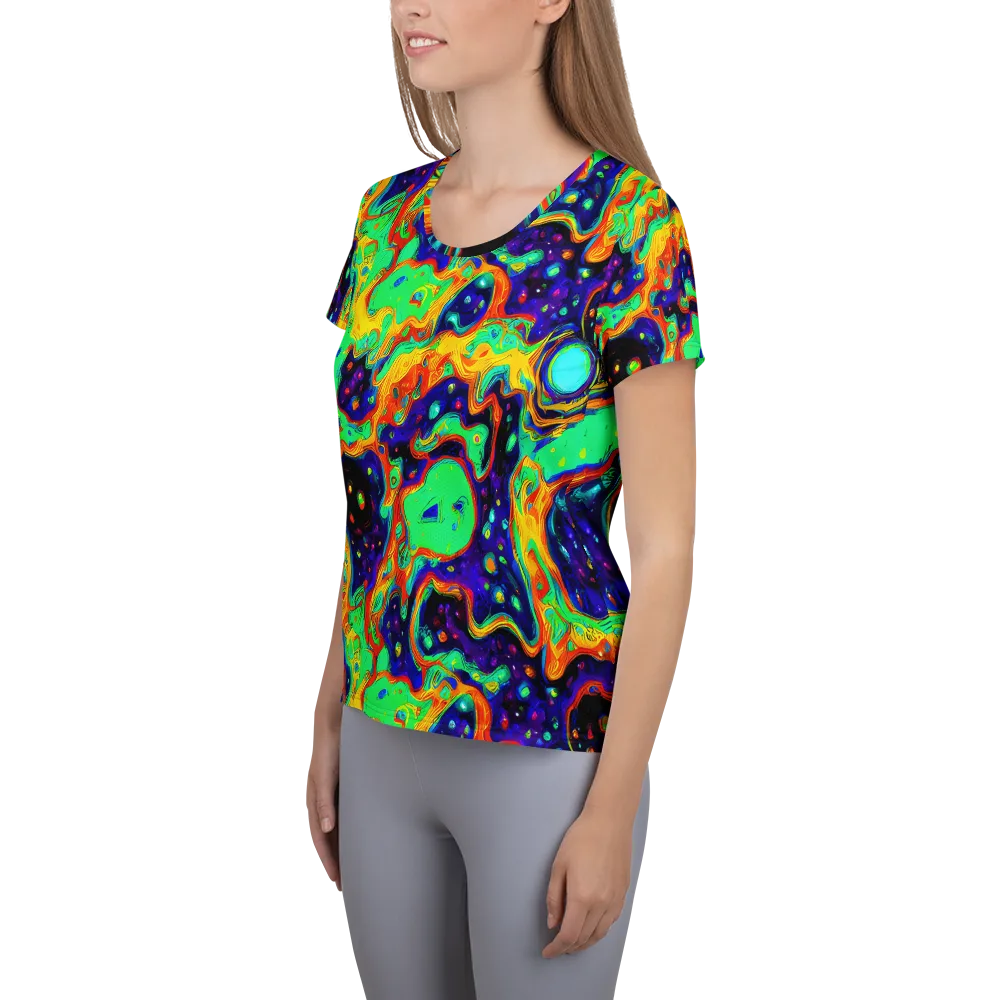Deep Space Melt on Women's Athletic T-Shirt — Left